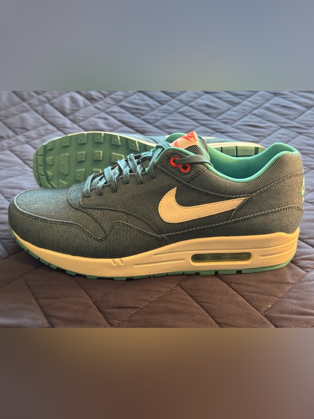 Nike Air Max 1 PRM Turquoise Denim 512033-313 Men’s Size 10.5